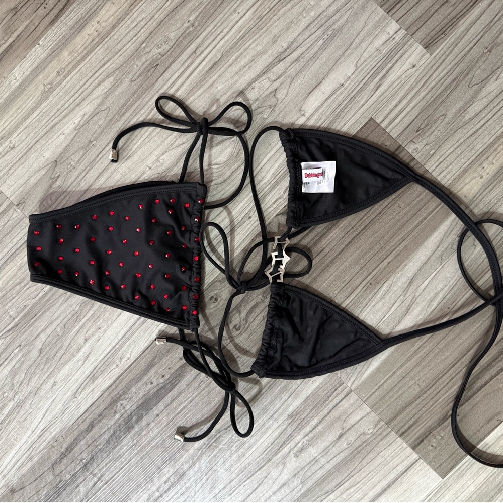 Bubblegum Black and Red Rhinestone Bikini - Picture 3 of 3